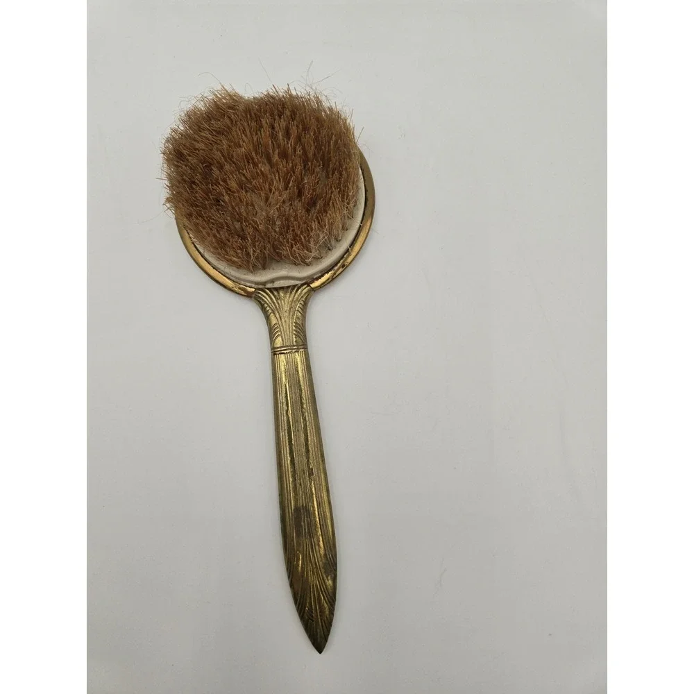 Antique Brass & Lucite Hairbrush Art Deco